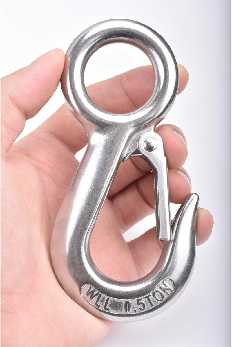 Alele 0.5T Crane Scale Grab Hooks,Slip Hooks,Stainless Steel Lifting Hook Rigging Accessory (Grab Hooks 500kg) - Image 1